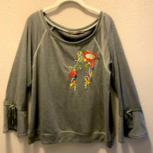 Hazel Boutique Boho Embroidered Sweatshirt Top Women’s Sz XL